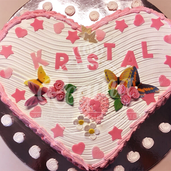 Torta compleanno bambina a forma di cuore